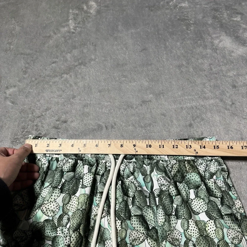 Brooks Brothers‎ Mens Green Cactus Print Lined Swim Trunks Size M Beach Vacation